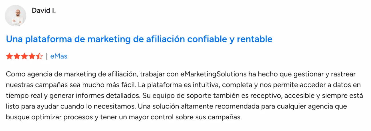 Reseña de eMas de David I.: Una plataforma de marketing de afiliación confiable y rentable